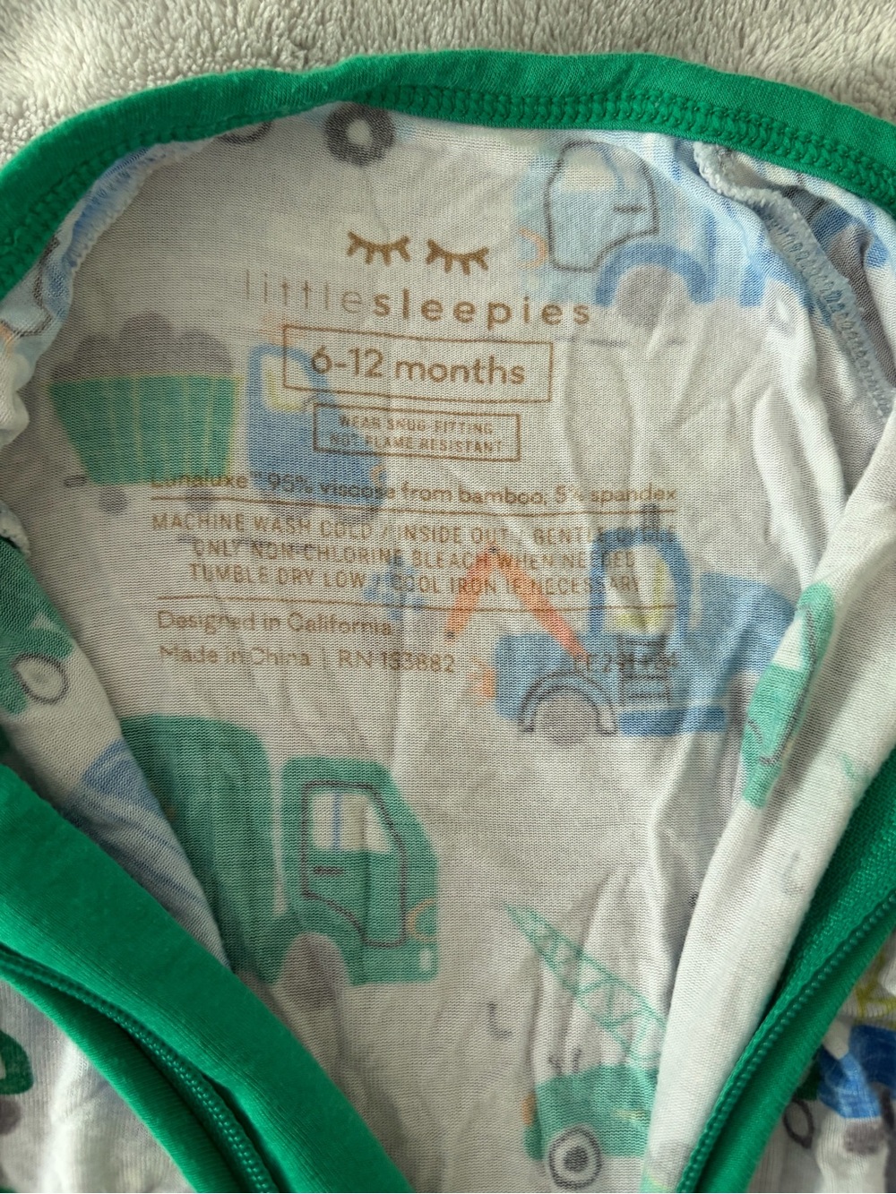 Little sleepies zippies 6-12months set of 2 - Picture 2 of 5